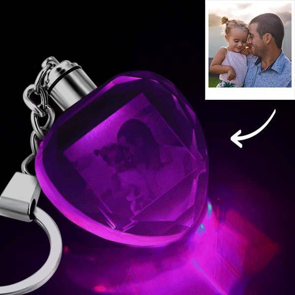 Custom Photo Crystal Keychain Unique Gifts Heart-shaped