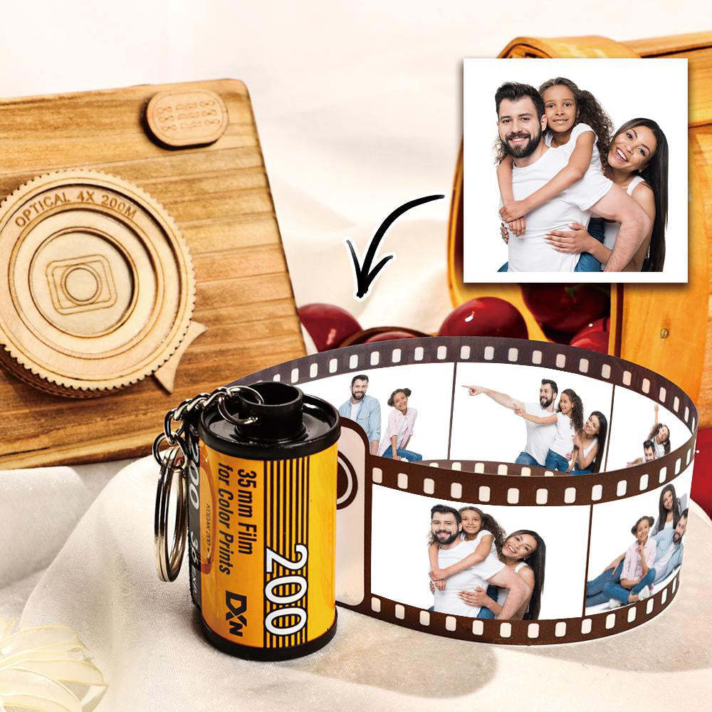 Custom Text For The Film Roll Keychain Personalized Picture Keychain with Reel Album Customized Anniversary Gifts