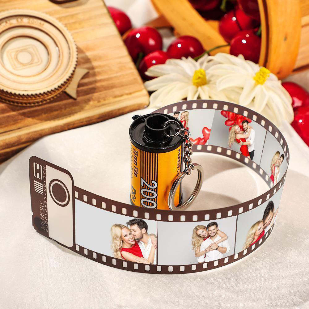 Custom Text For The Film Roll Keychain Personalized Picture Keychain with Reel Album Customized Anniversary Gifts