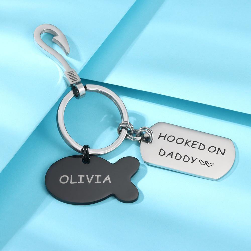Engraved Little Fish Key Chain with 1 Fish