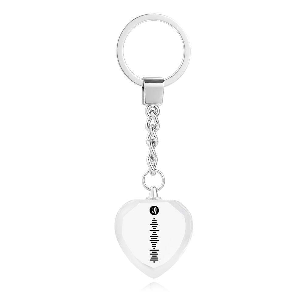 Scannable Custom Spotify Code Keychain Engraved Music Song Crystal Keychain Memorial Gifts - 