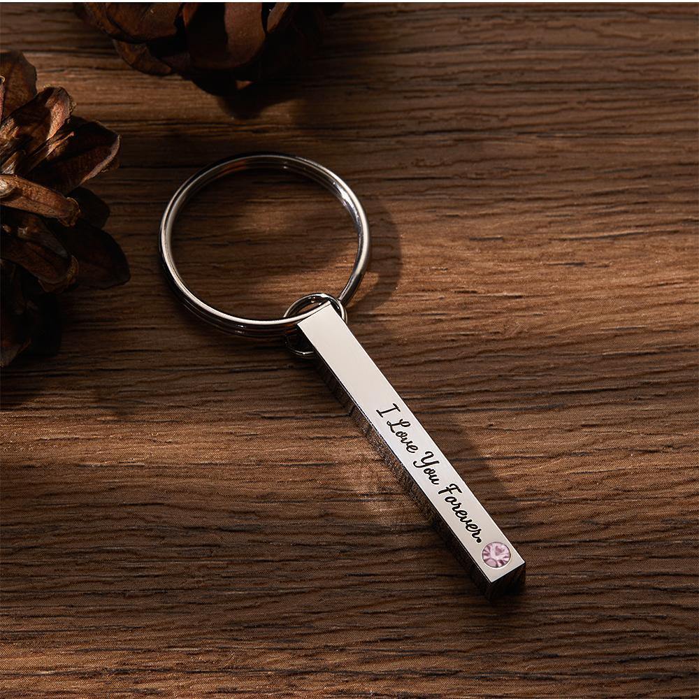 Custom Engraved Keychain 3D Keychain with Birthstone November
