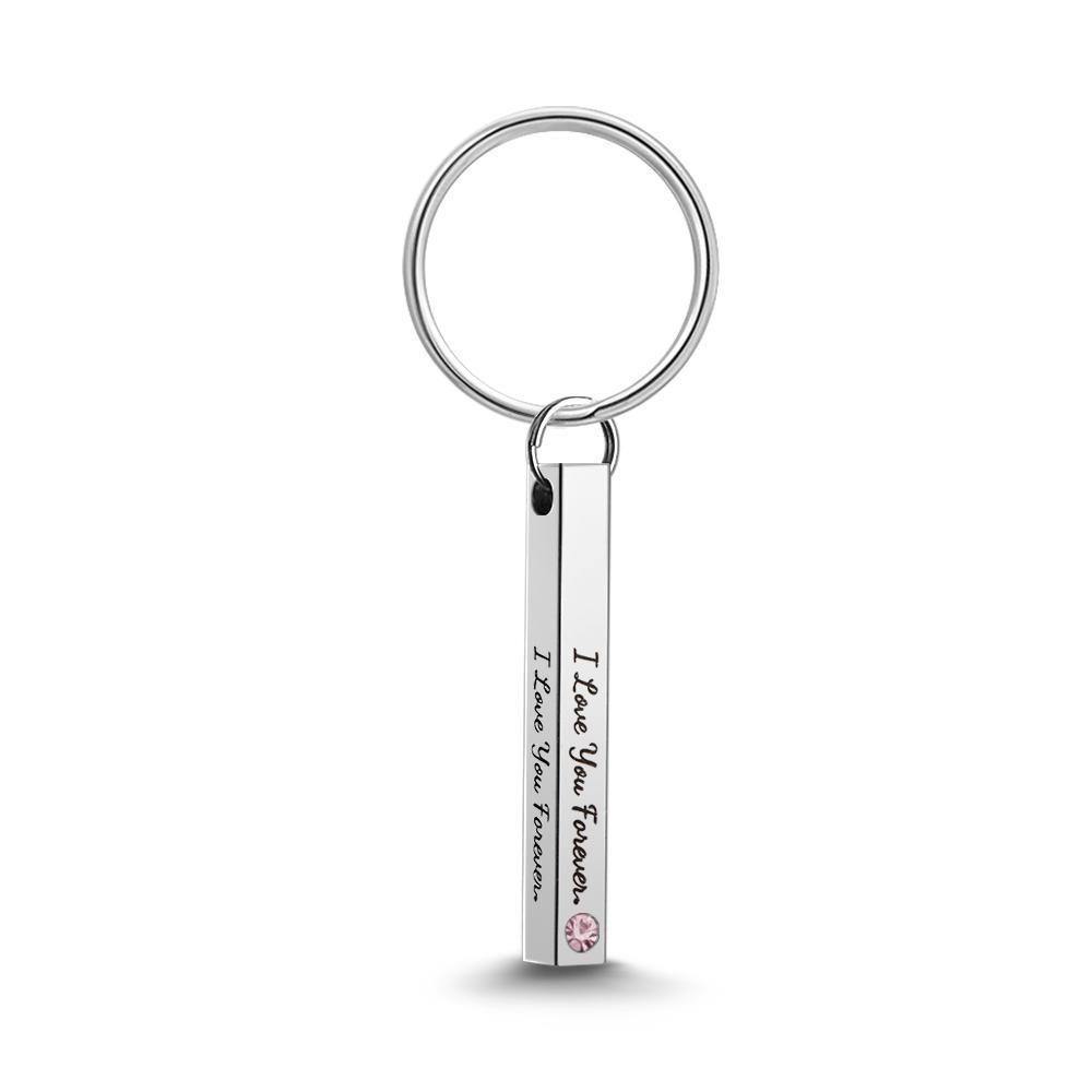Custom Engraved Keychain 3D Keychain with Birthstone November