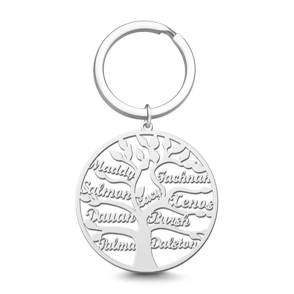 Name Keychain Family Tree Keychain Gifts for Grandma Memorial Gifts 1-9 Names - 