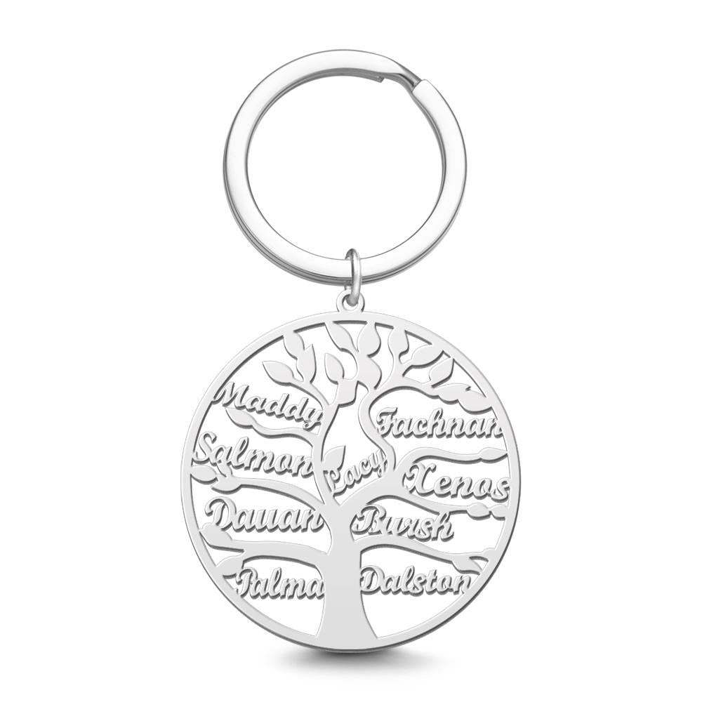 Name Keychain Family Tree of Life Keychain Gifts for Family 1-9 Names - 