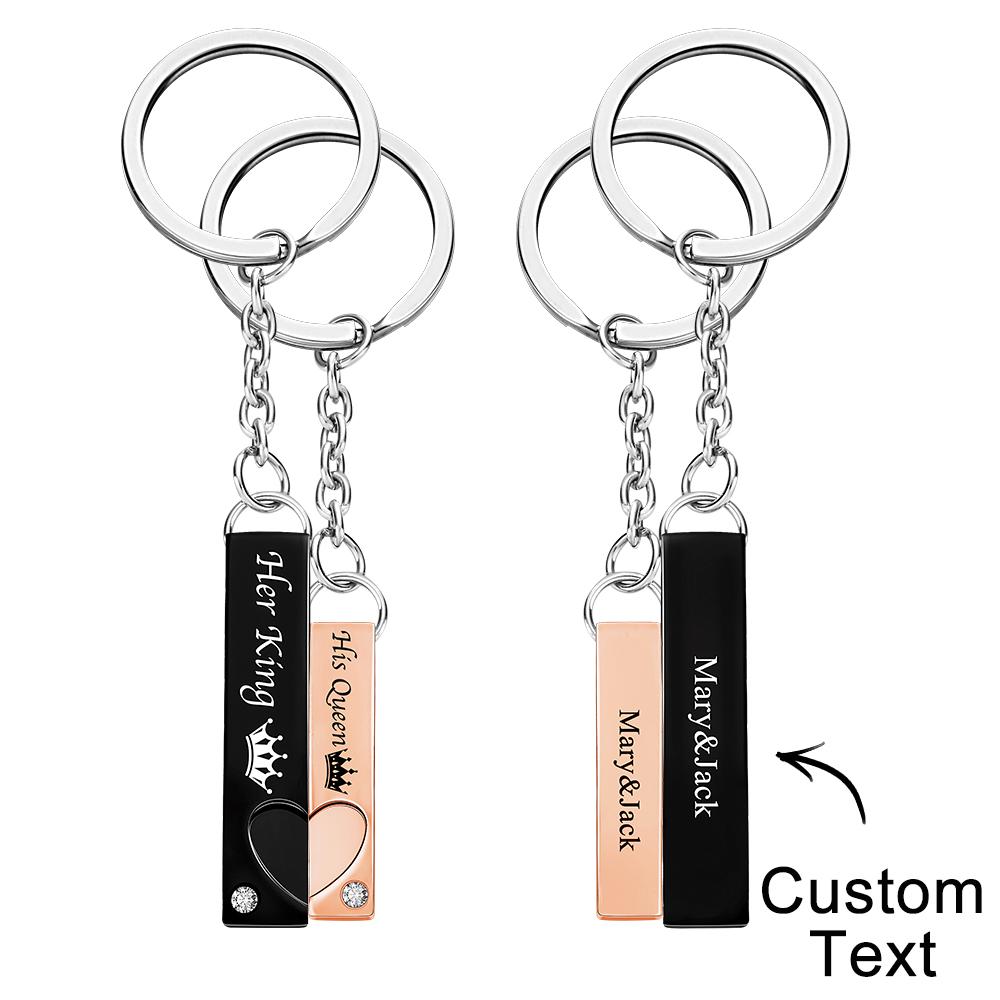 Custom Engraved Couple Keychain Creative Crown Fashion Gifts - soufeelmy