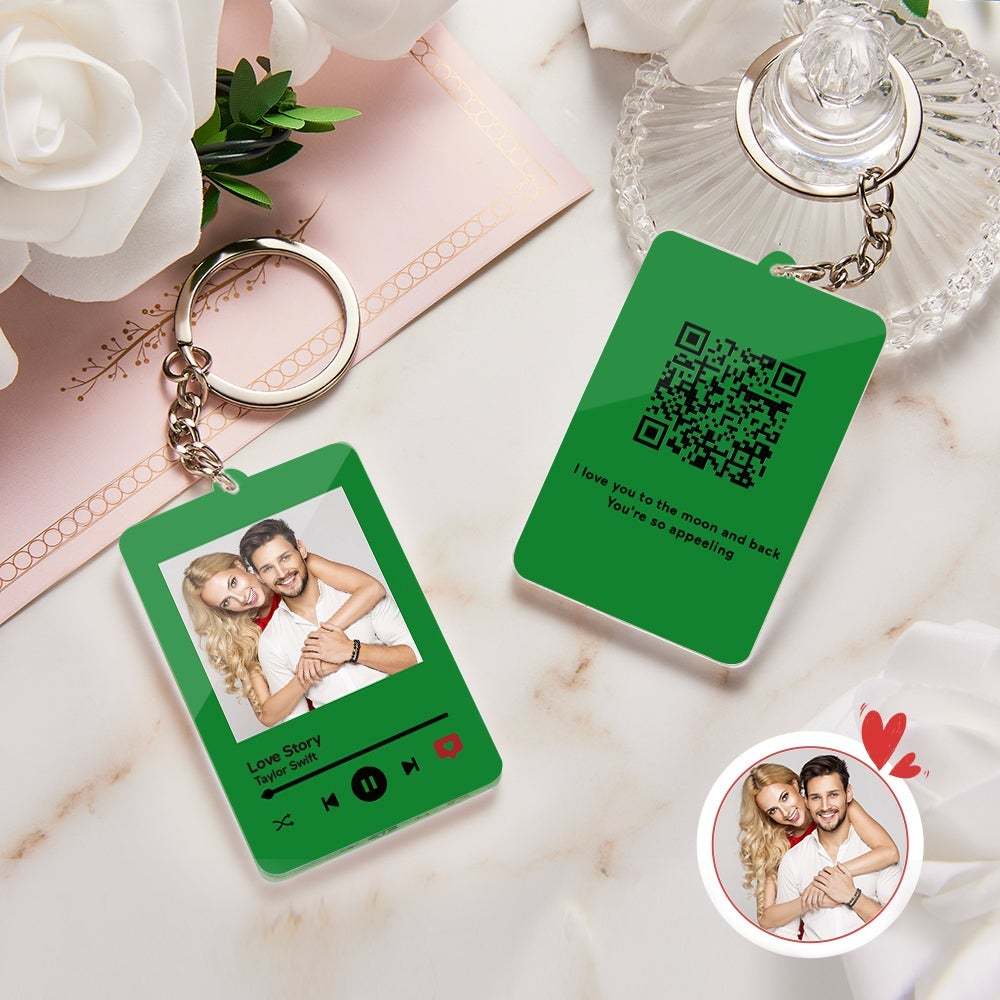 Personalized Keychain Scannable QR Code Keychain Submit Your Favorite Video Valentine's Day Gift - 