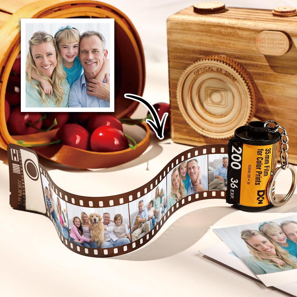 5 Pics Custom Photo Camera Roll Keychain with Pictures Customized Photo Family Gifts - 