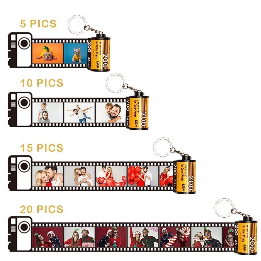 20 Pics Photo Film Roll Keychain with Pictures Customized Photo Gift Best Gifts