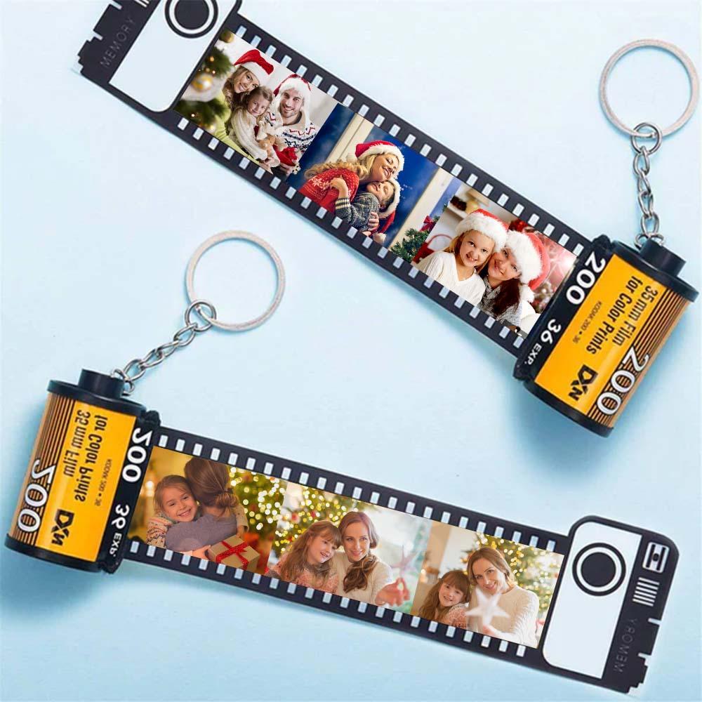 5 Pics Custom Photo Camera Roll Keychain with Pictures Customized Photo Christmas Gifts - soufeelmy
