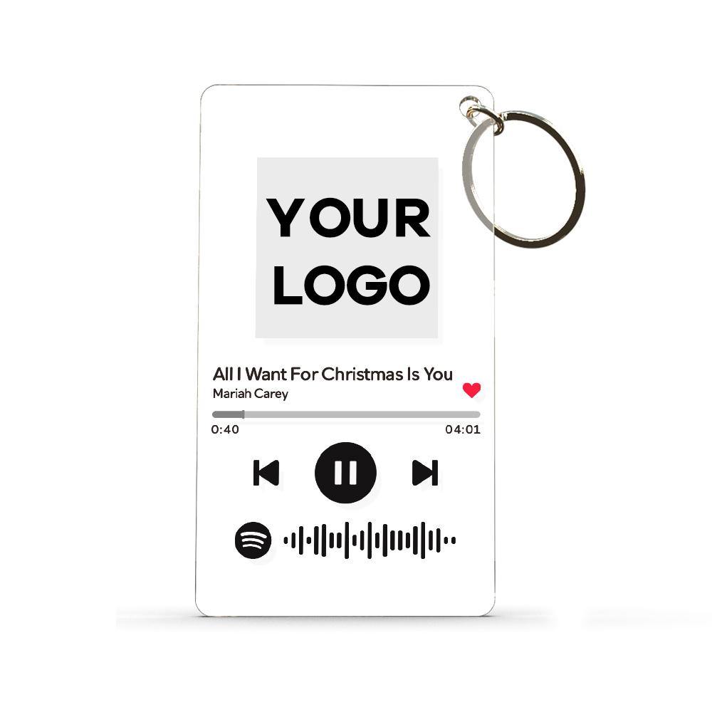 Scannable Spotify Code Plaque Keychain Music and Photo Acrylic, Song Keychain Gifts 2.1in*3.4in (5.4*8.6cm) Gifts for Employees