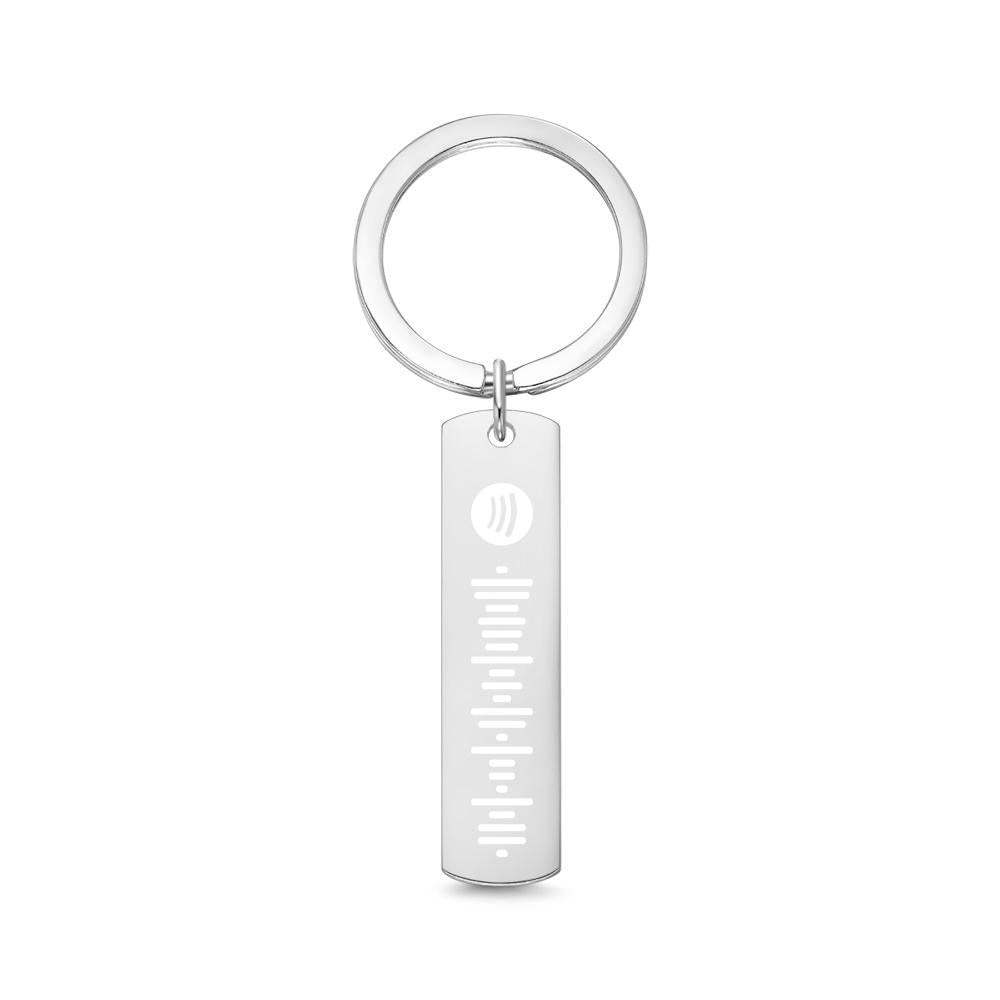 Scannable Spotify Code Keychain Engraved Music Song Keychain Gifts for Him - 