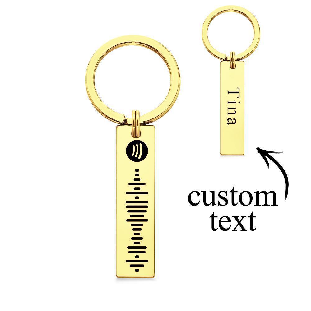 Scannable Spotify Code Keychain, Custom Engraved Music Song Keychains Black