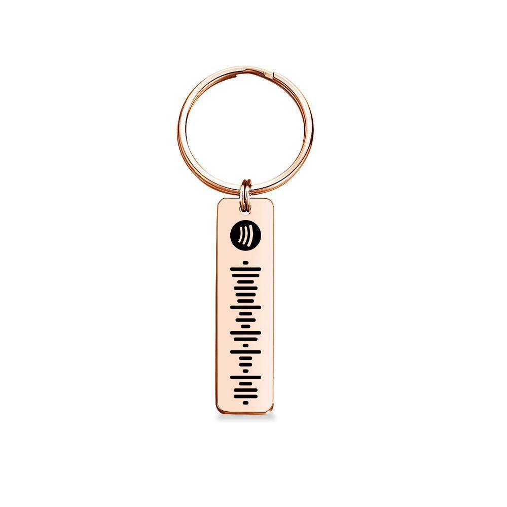 Scannable Spotify Code Keychain, Custom Music Song Keychains Rose Gold Color Gifts for Her