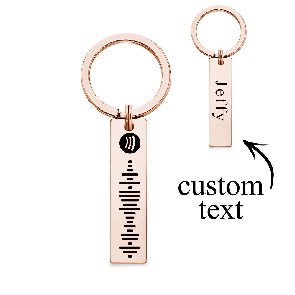 Scannable Spotify Code Keychain, Custom Engraved Music Song Keychains Sliver