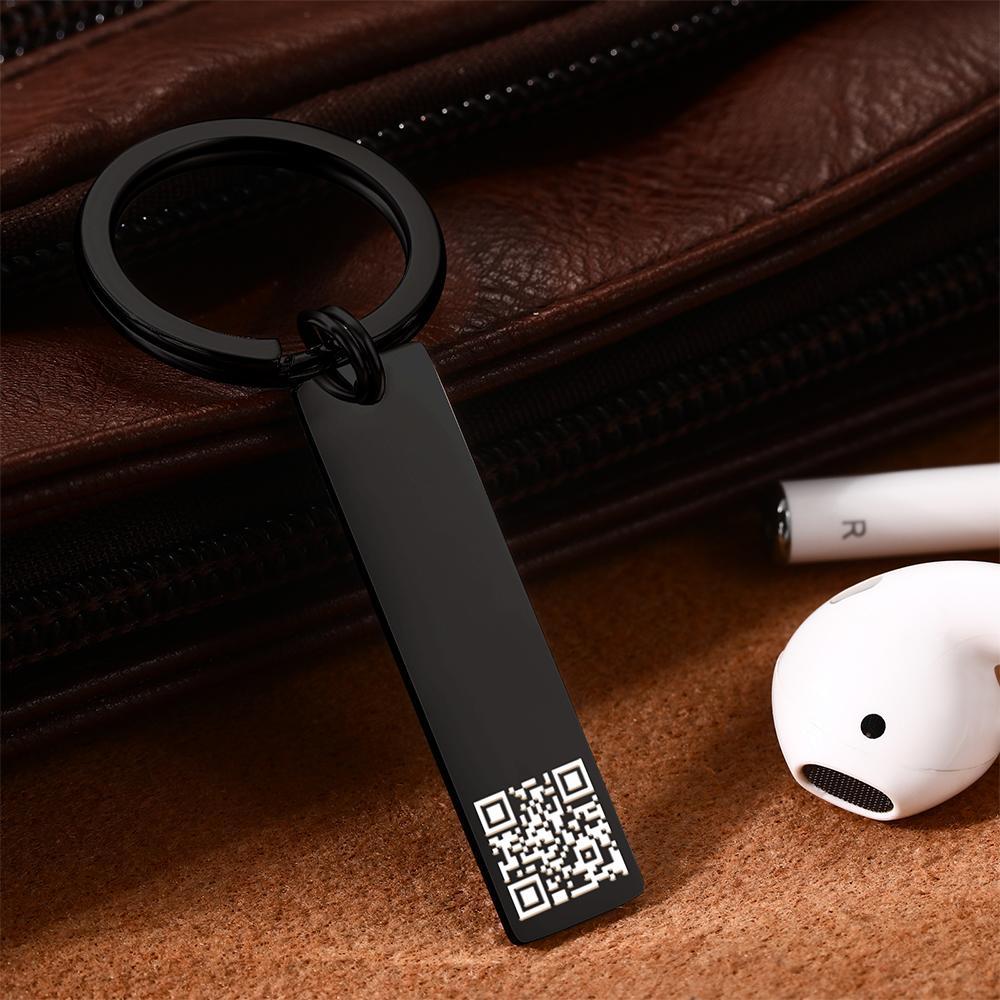 Scannable QR Code Keychain Custom Link Keychains Gift for Him