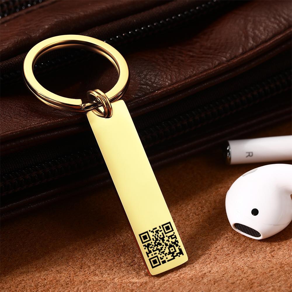 Scannable QR Code Keychain Custom Link Keychains Gift for Him