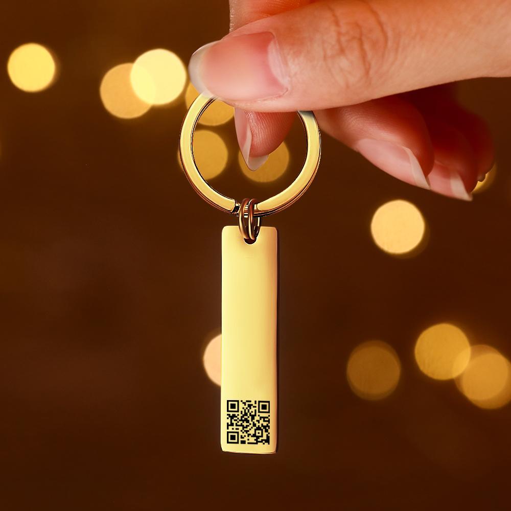 Scannable QR Code Keychain Custom Link Keychains Gift for Him