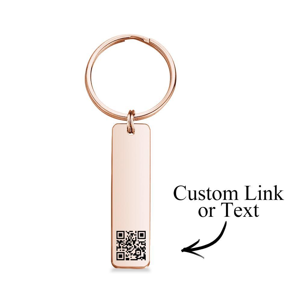 Scannable QR Code Keychain Custom Link Keychains Gift for Him