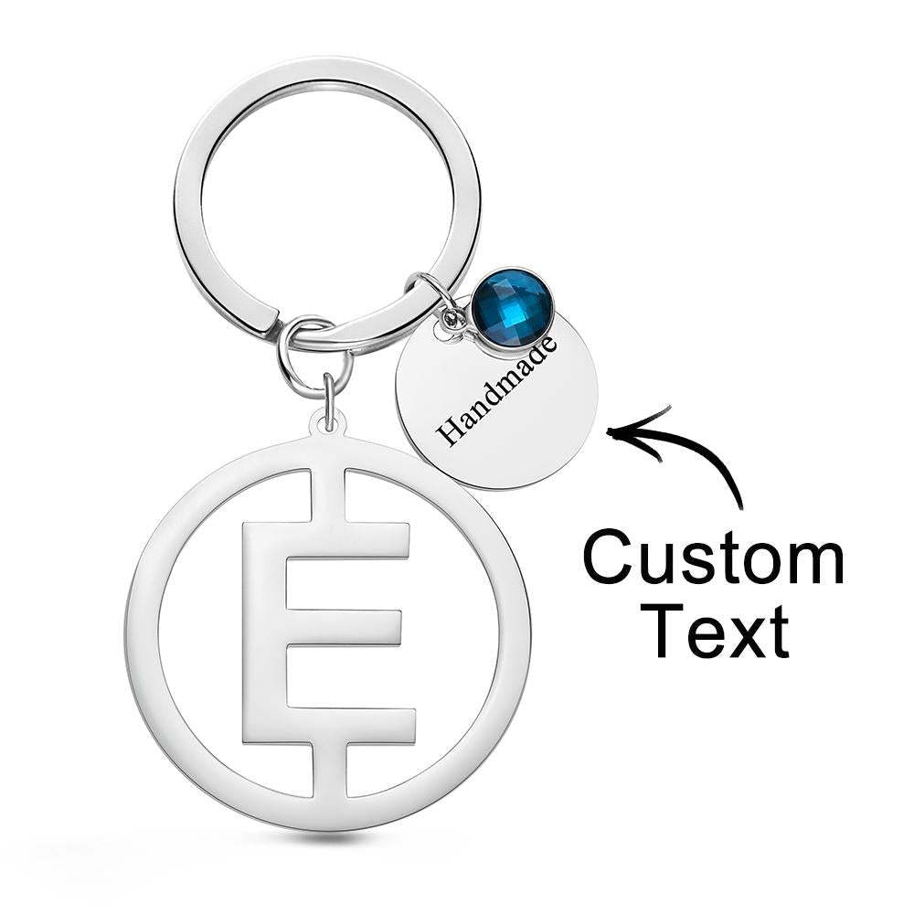 Custom Engraved Keychain Initial Letter Stainless Steel Keychain Gift - 