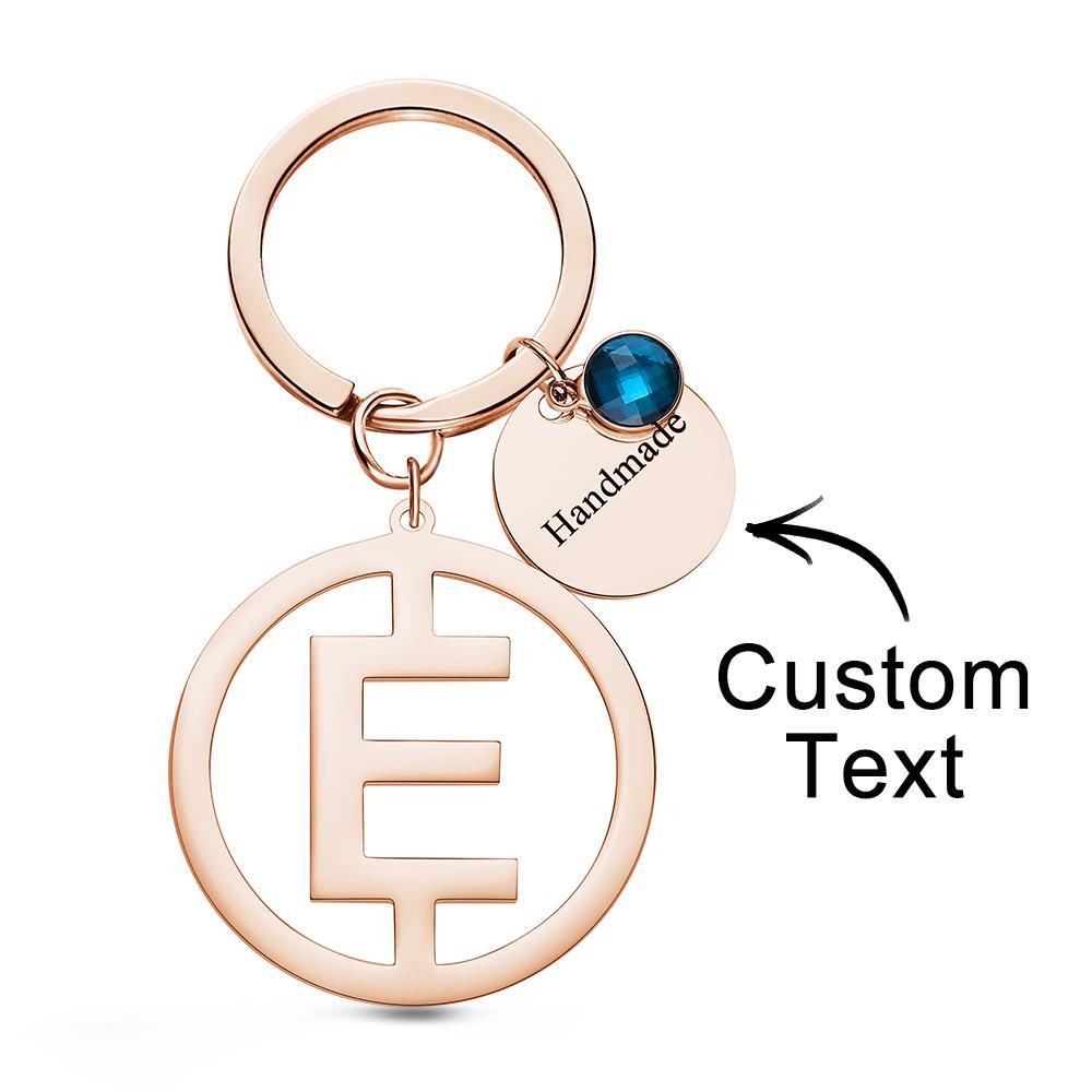 Custom Engraved Keychain Initial Letter Stainless Steel Keychain Gift -