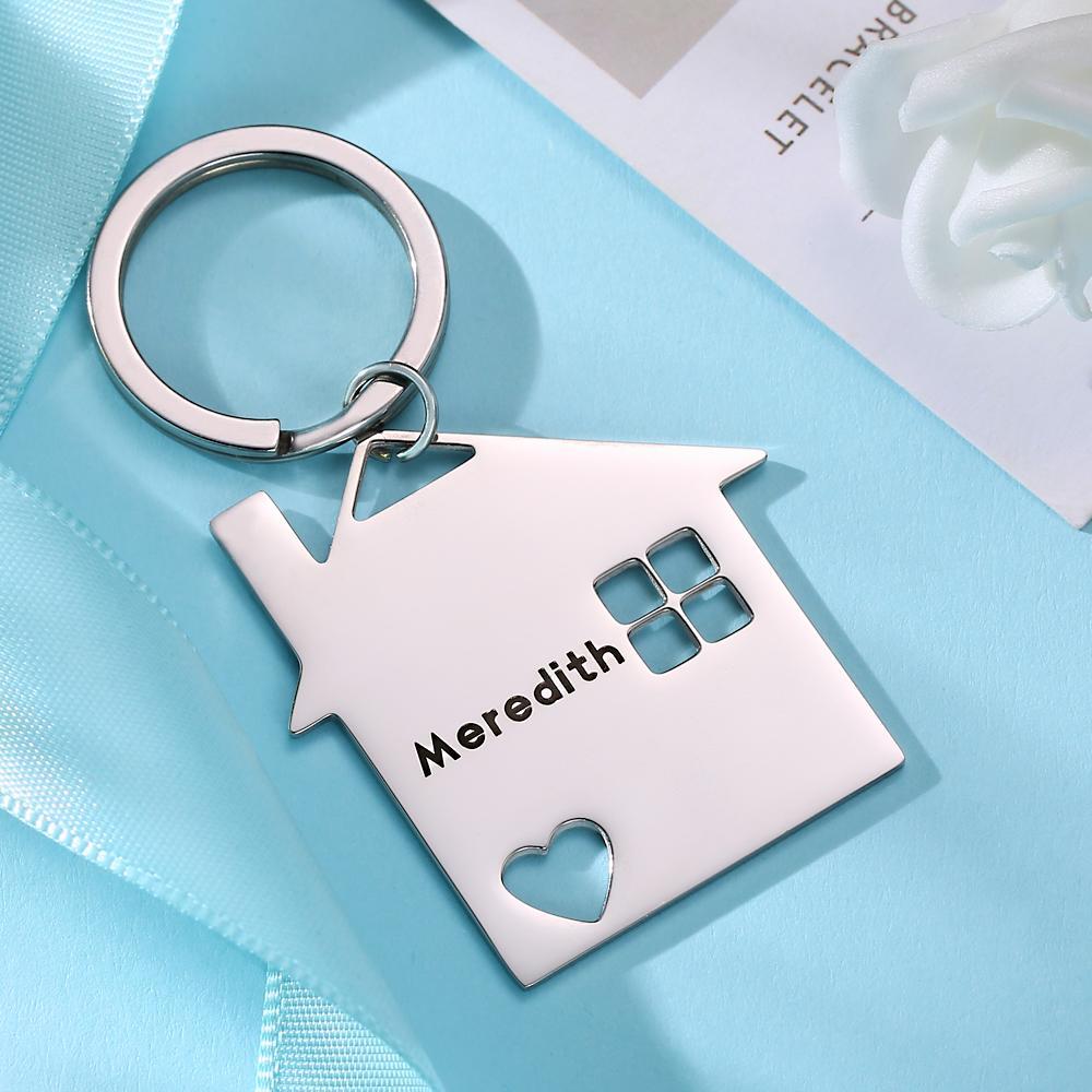 Custom Engraved Keychain Home Keychain Creative Gift for Family -