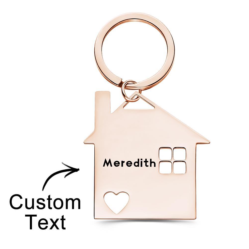 Custom Engraved Keychain Home Keychain Creative Gift for Family -