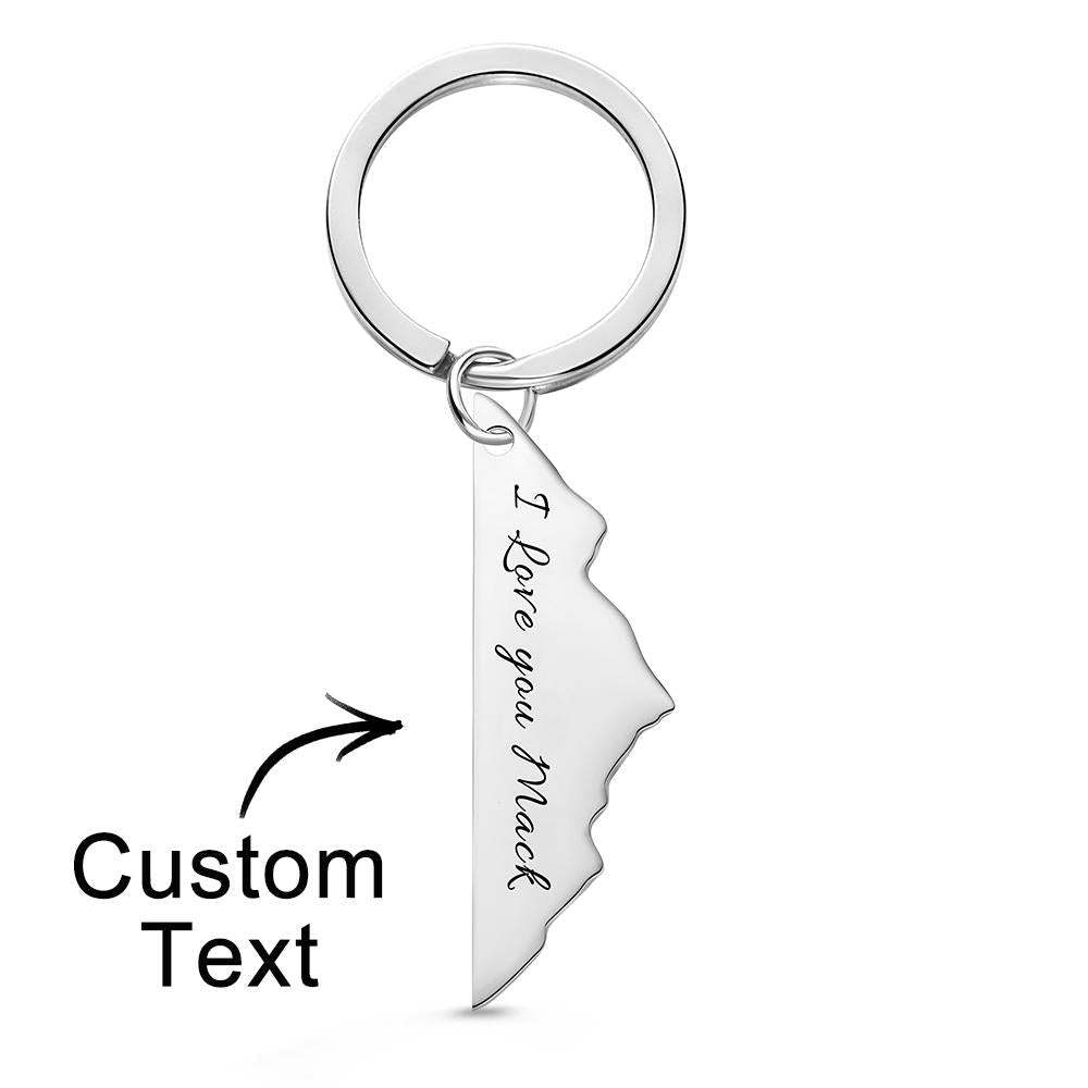 Custom Engraved Keychain Rocky Mountains Keychain Road Trip Gift for Him - 