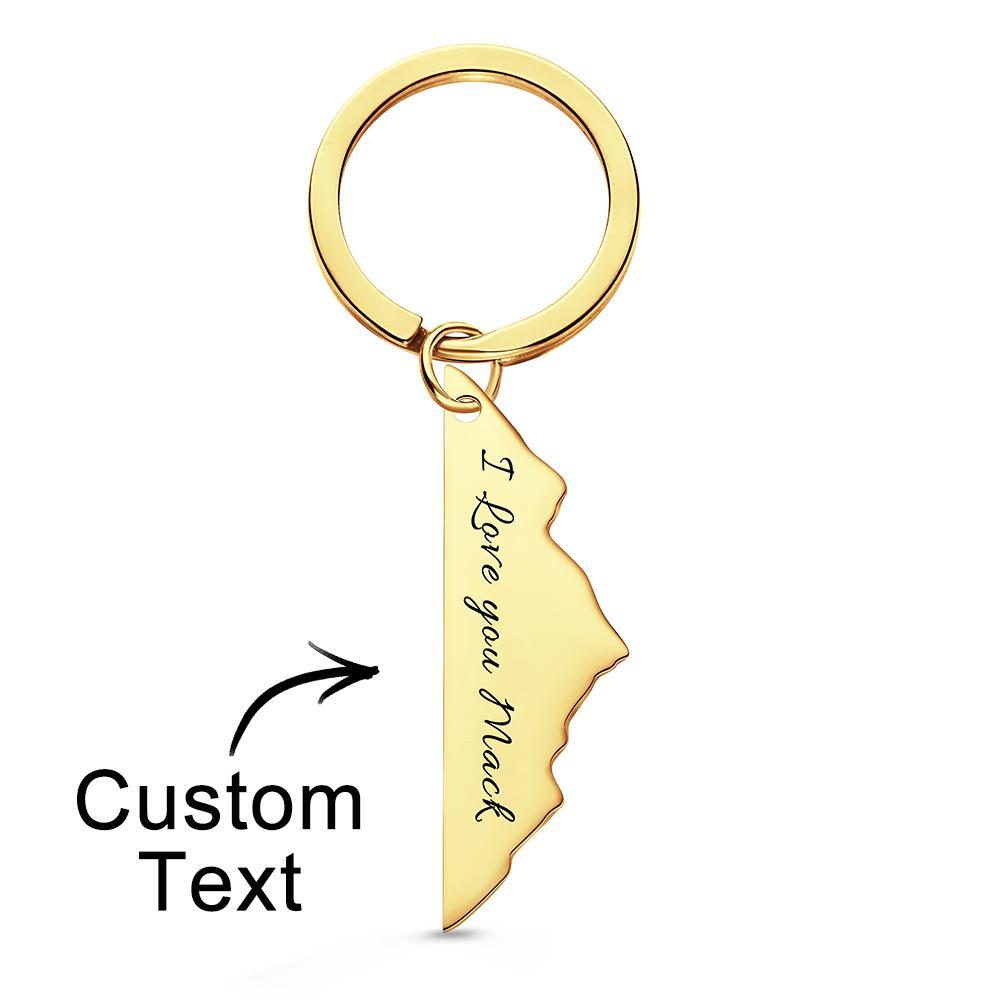 Custom Engraved Keychain Rocky Mountains Keychain Road Trip Gift for Him -