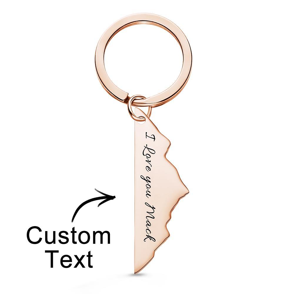 Custom Engraved Keychain Rocky Mountains Keychain Road Trip Gift for Him -