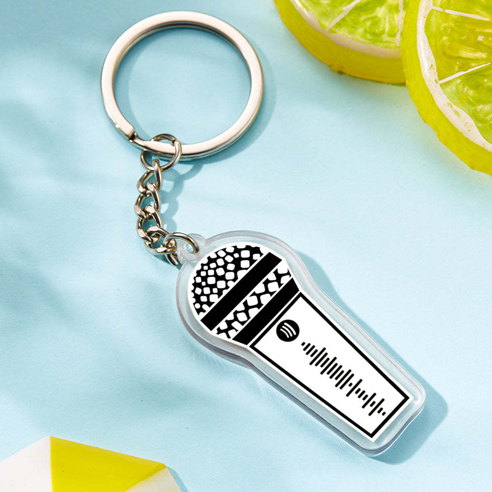 Custom Spotify Keychain Microphone Keychain Acrylic Keychain with Many Colors Birthday Gift - soufeelmy