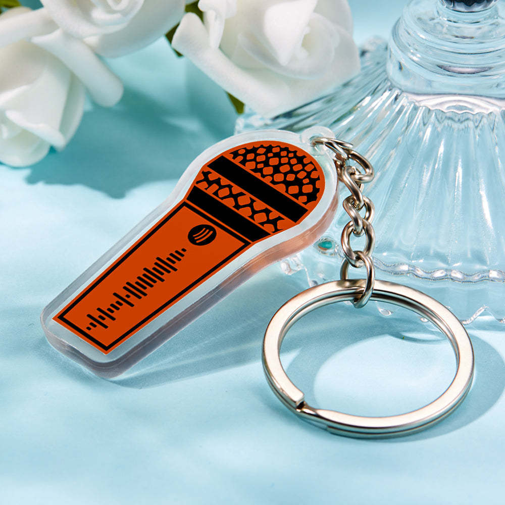 Custom Spotify Keychain Microphone Keychain Acrylic Keychain with Many Colors Birthday Gift - soufeelmy