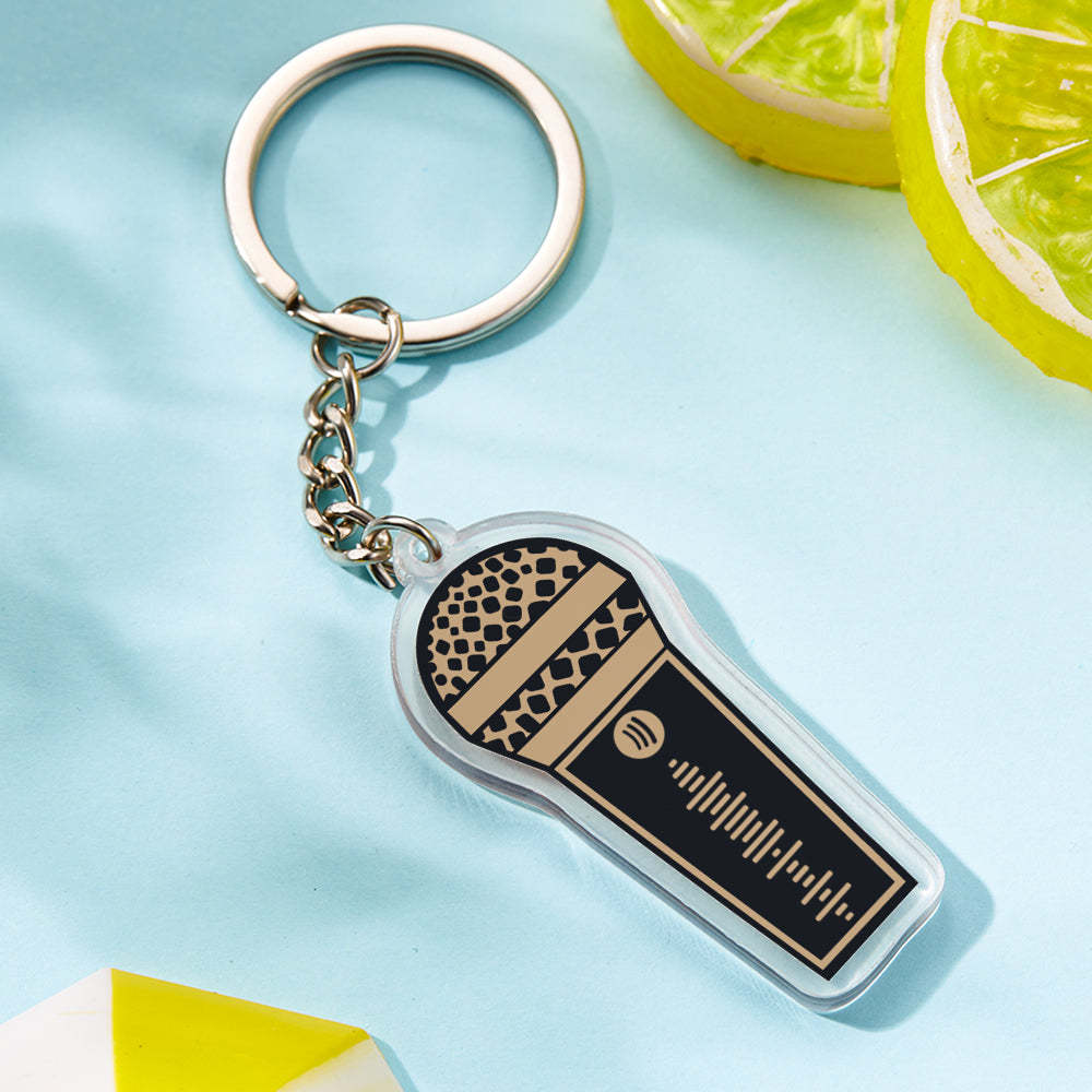 Custom Spotify Keychain Microphone Keychain Acrylic Keychain with Many Colors Birthday Gift - soufeelmy