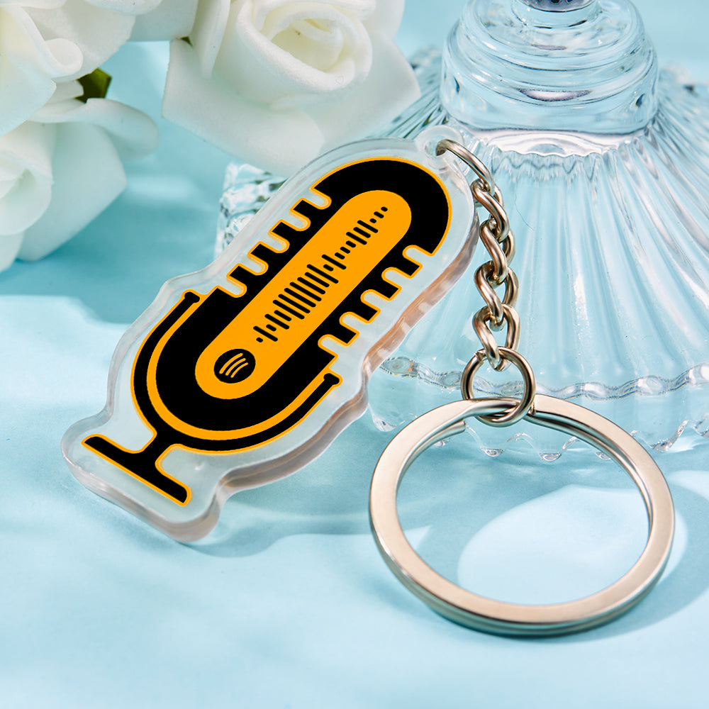 Custom Spotify Keychain Spotify Microphone Acrylic Keychain Birthday Gift - soufeelmy
