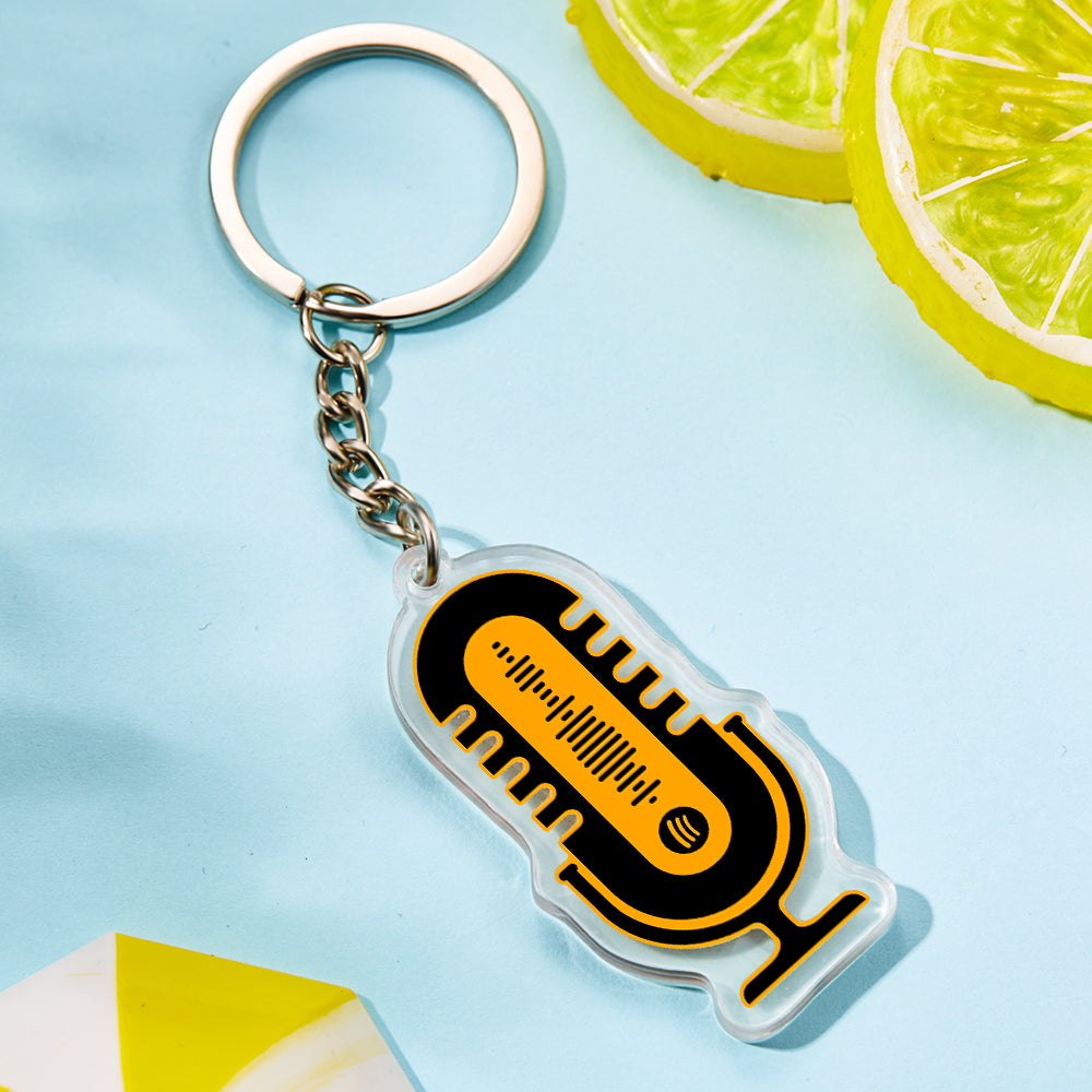 Custom Spotify Keychain Spotify Microphone Acrylic Keychain Birthday Gift - soufeelmy