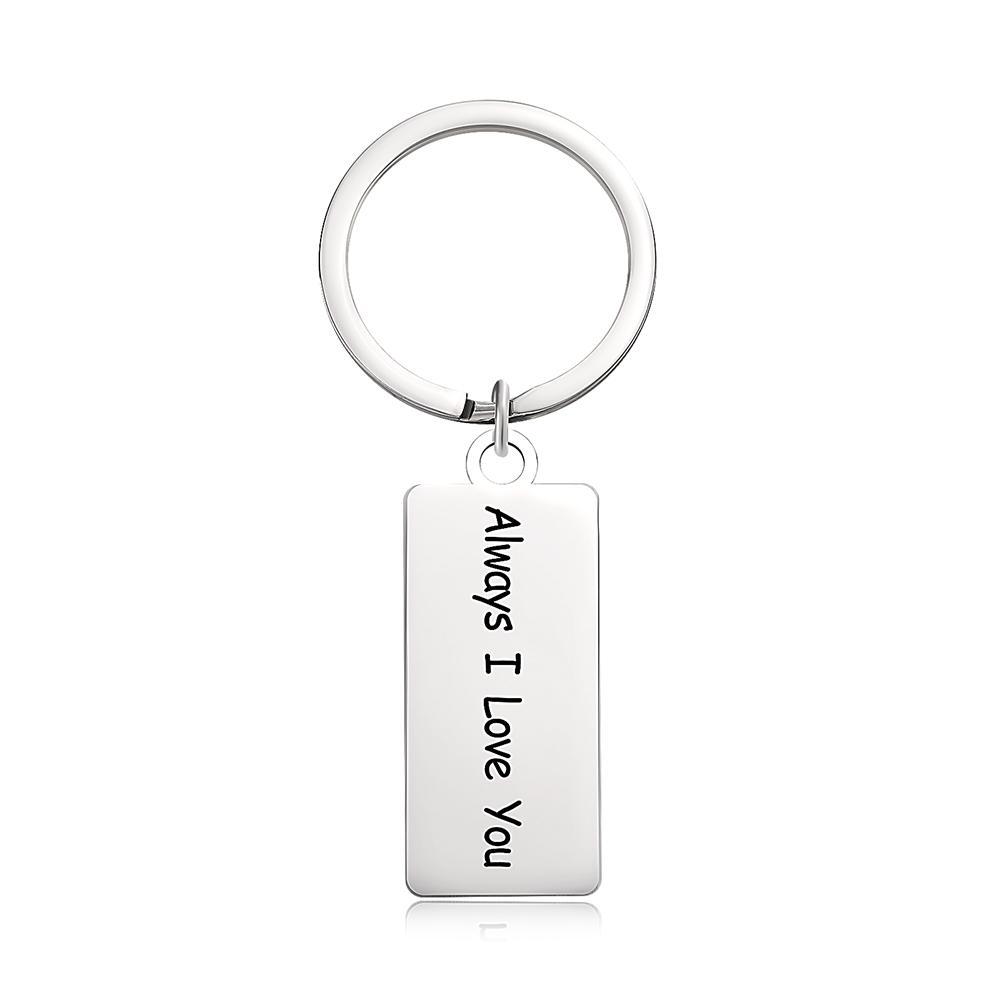 Custom Engraved Keychain Best Gifts Stainless Steel I Love You Gifts Silver Color - 
