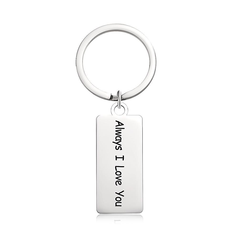 Custom Engraved Keychain Best Gifts Stainless Steel I Love You Gifts Silver Color - 