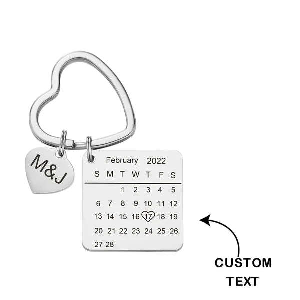 Customized Optional Photo Engraved Calendar Keychain Tag Keychain Perfect Gift For Special Day Best Gifts For Lovers - soufeelmy