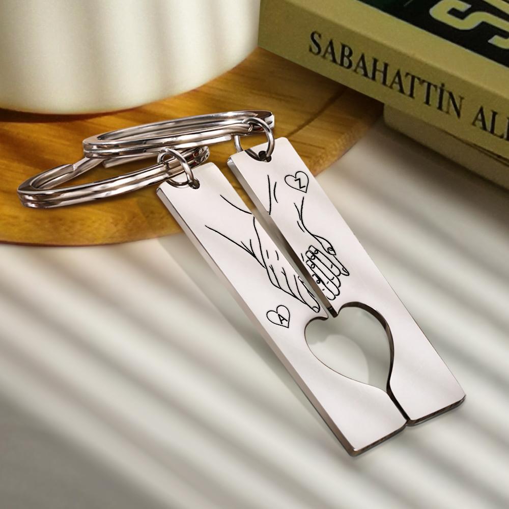 Custom Keychain Engraved Heart Keychain Valentine's Day Gift Gift For Her -
