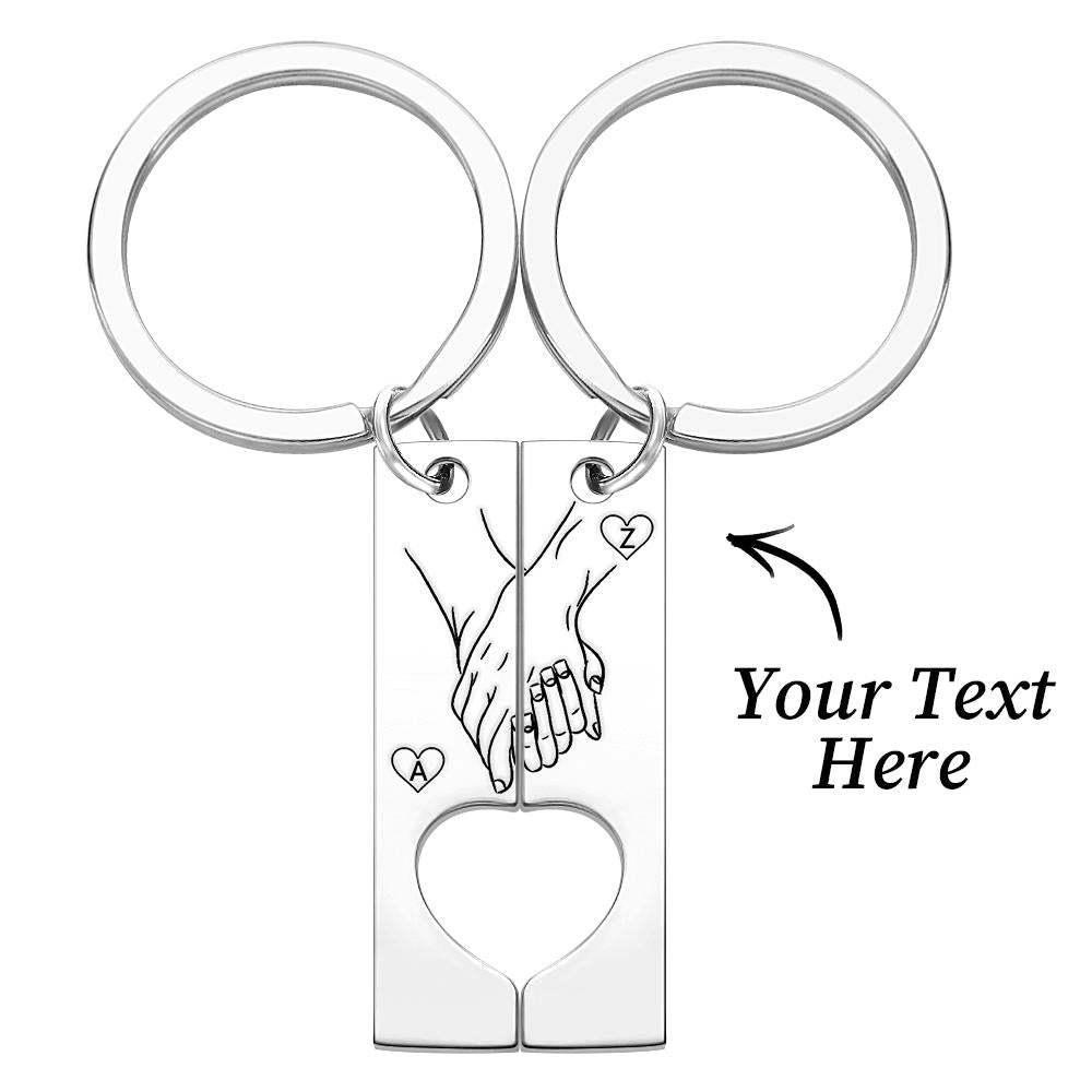Custom Keychain Engraved Heart Keychain Valentine's Day Gift Gift For Her -