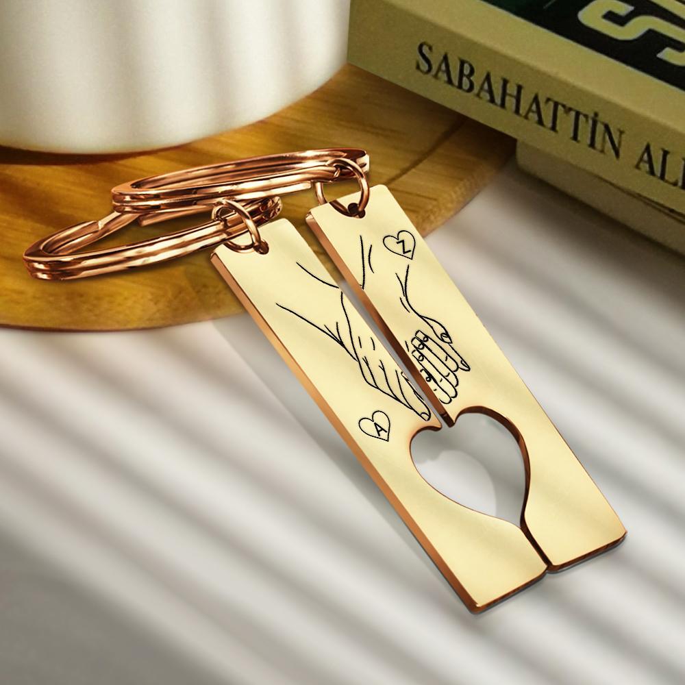 Custom Keychain Engraved Heart Keychain Valentine's Day Gift Gift For Her -
