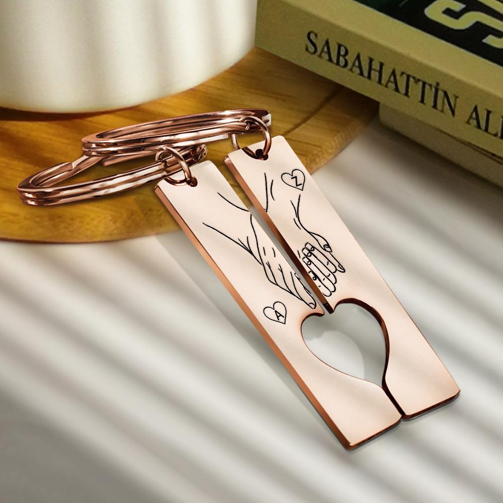 Custom Keychain Engraved Heart Keychain Valentine's Day Gift Gift For Her -