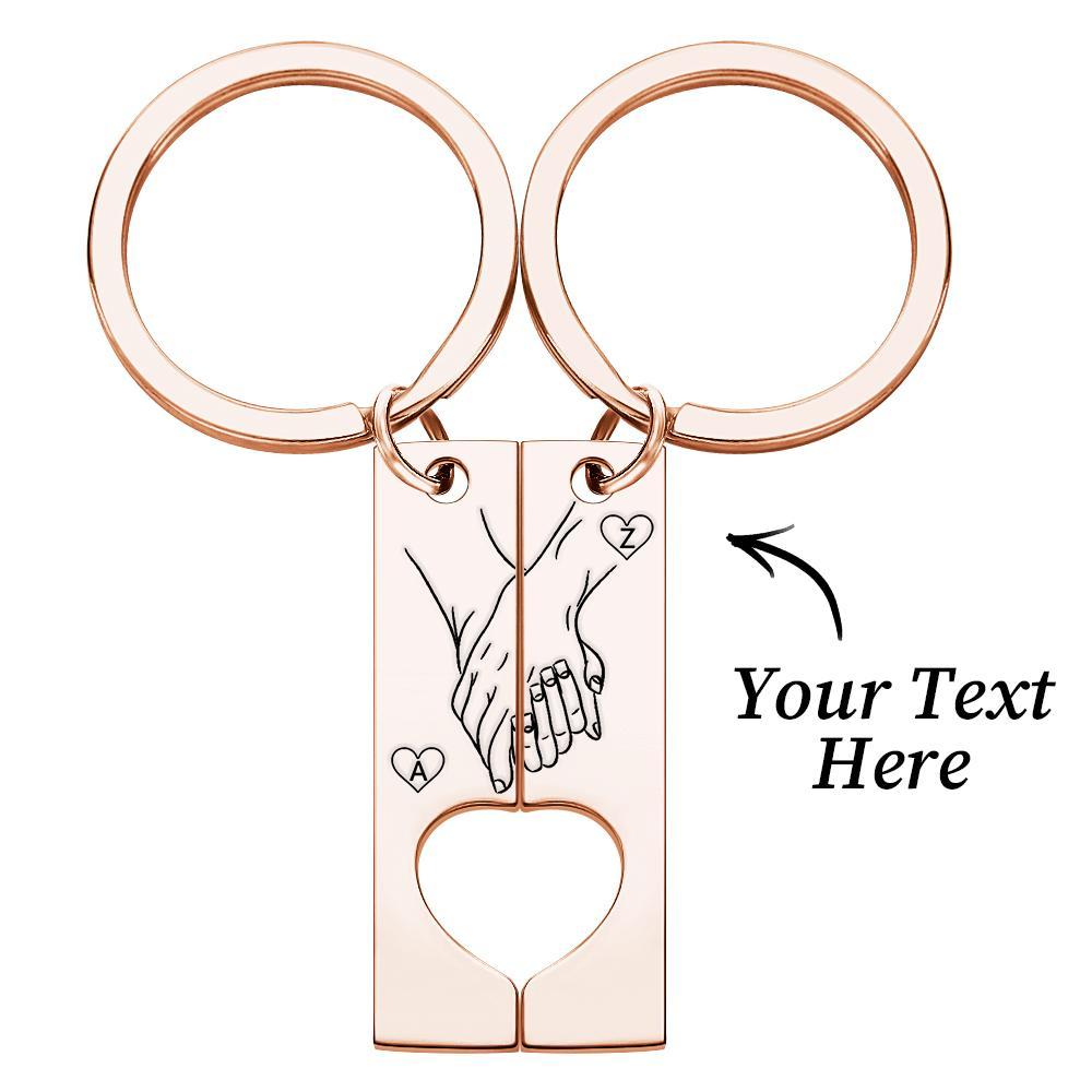 Custom Keychain Engraved Heart Keychain Valentine's Day Gift Gift For Her - 