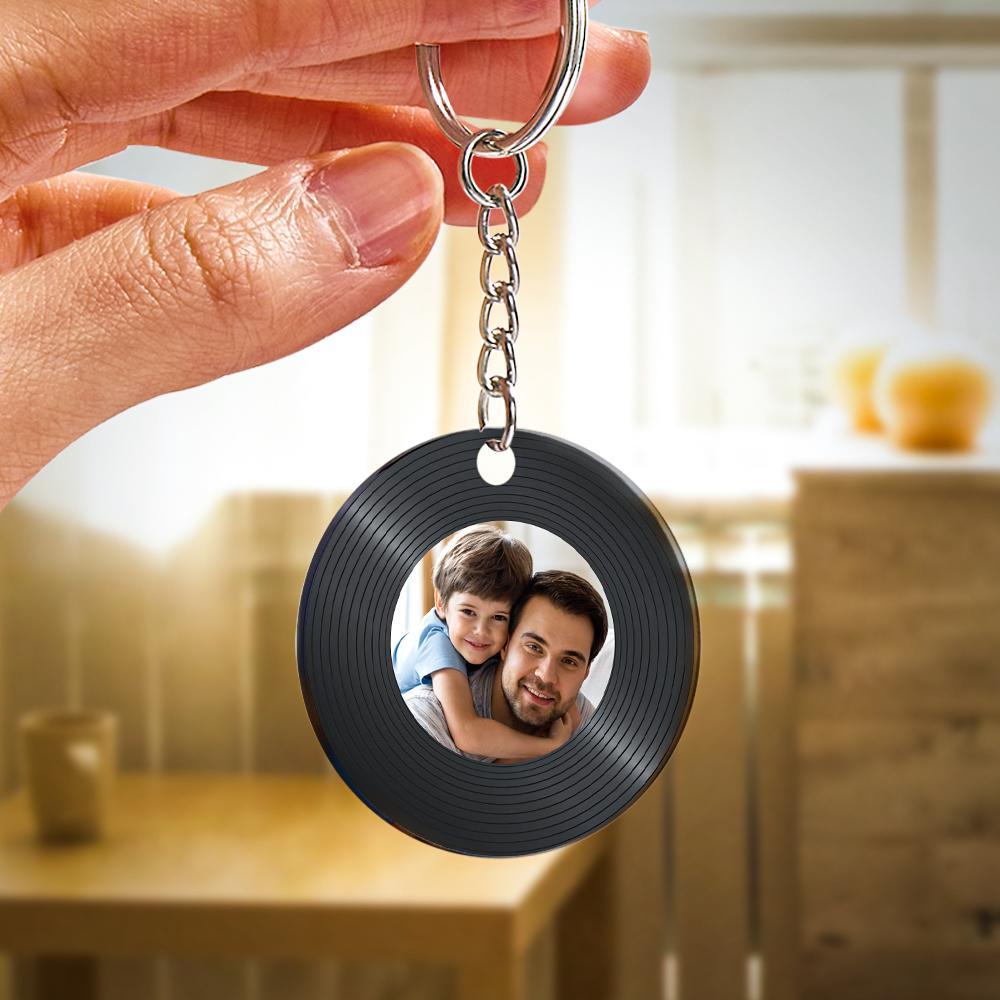 Custom Record Disc Keychains Acrylic Gifts For Father - 