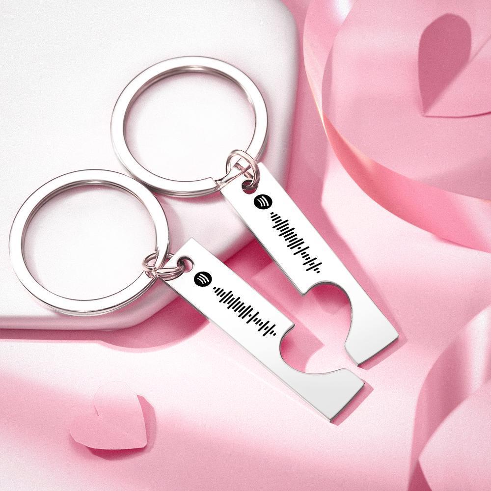 Scannable Custom Spotify Code Keychain Engraved Custom Music Song Keychain -