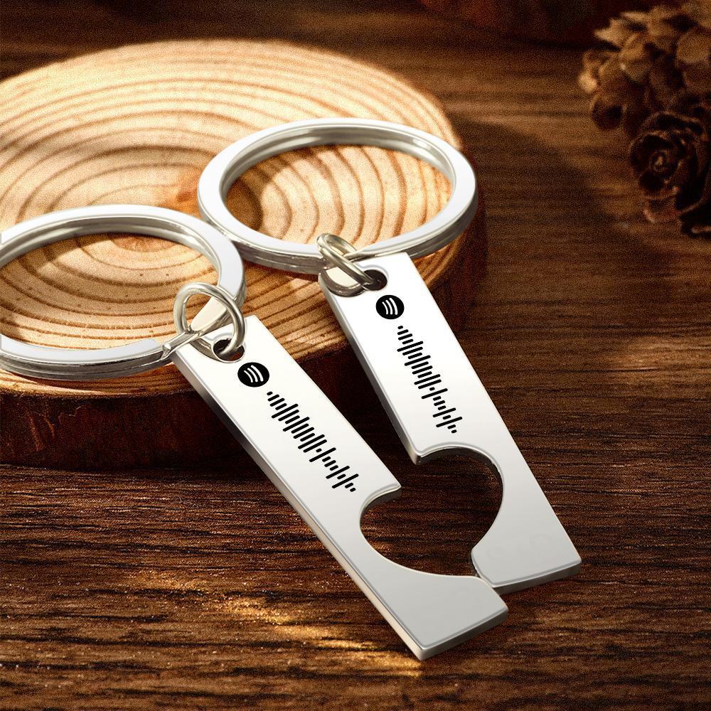 Scannable Custom Spotify Code Keychain Engraved Custom Music Song Keychain -