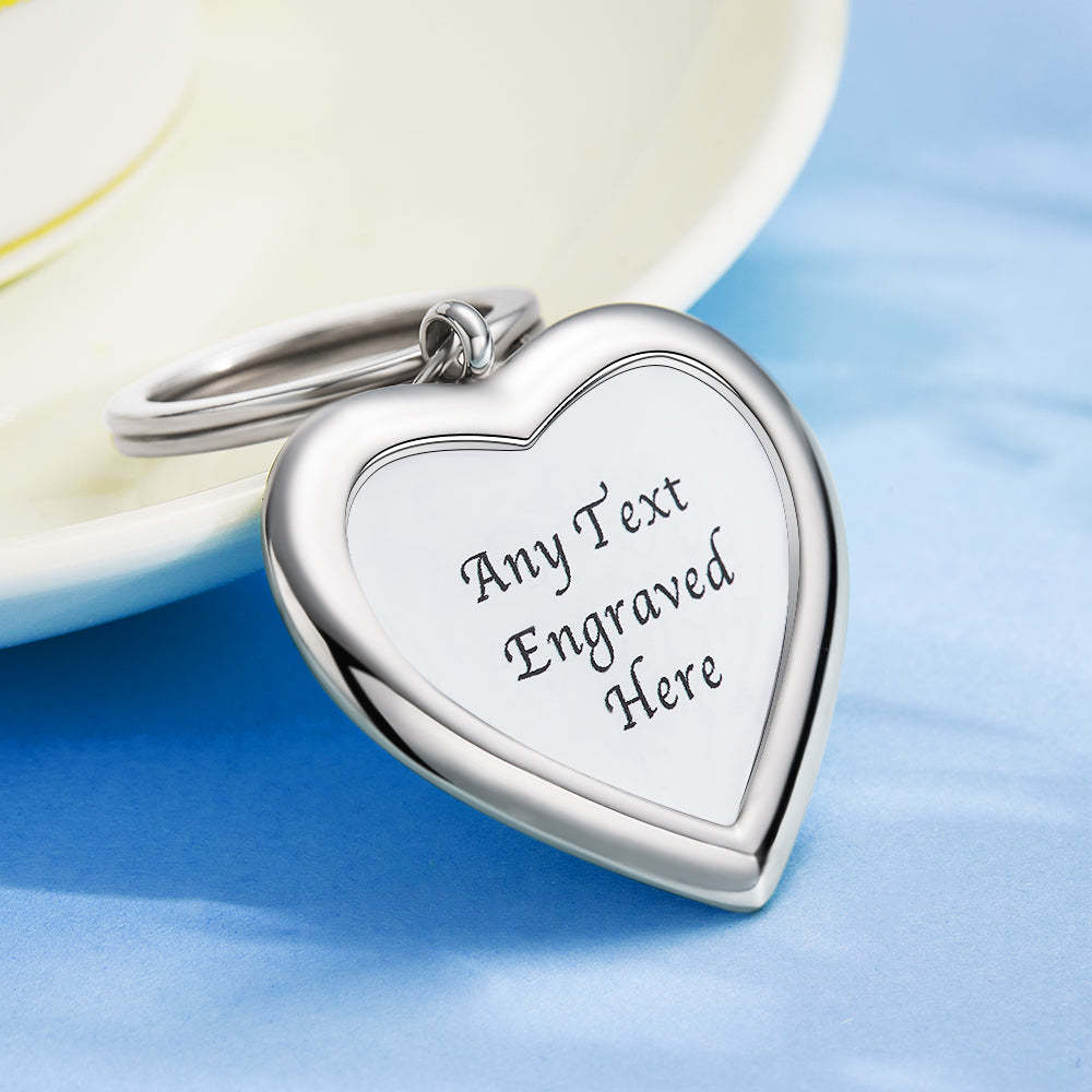 Custom Engraved Heart Keychain Sentimental Keyring Simplicity Keychain Gift for Love - soufeelmy