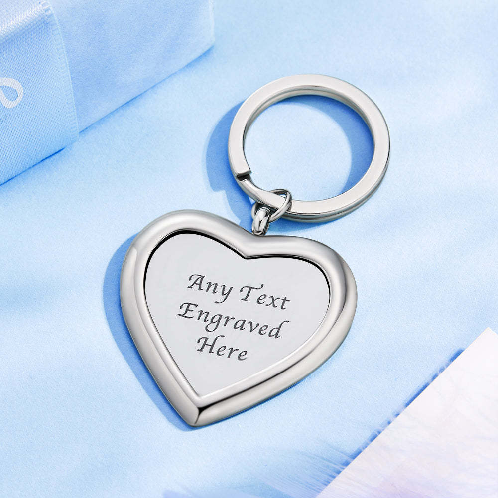 Custom Engraved Heart Keychain Sentimental Keyring Simplicity Keychain Gift for Love - soufeelmy