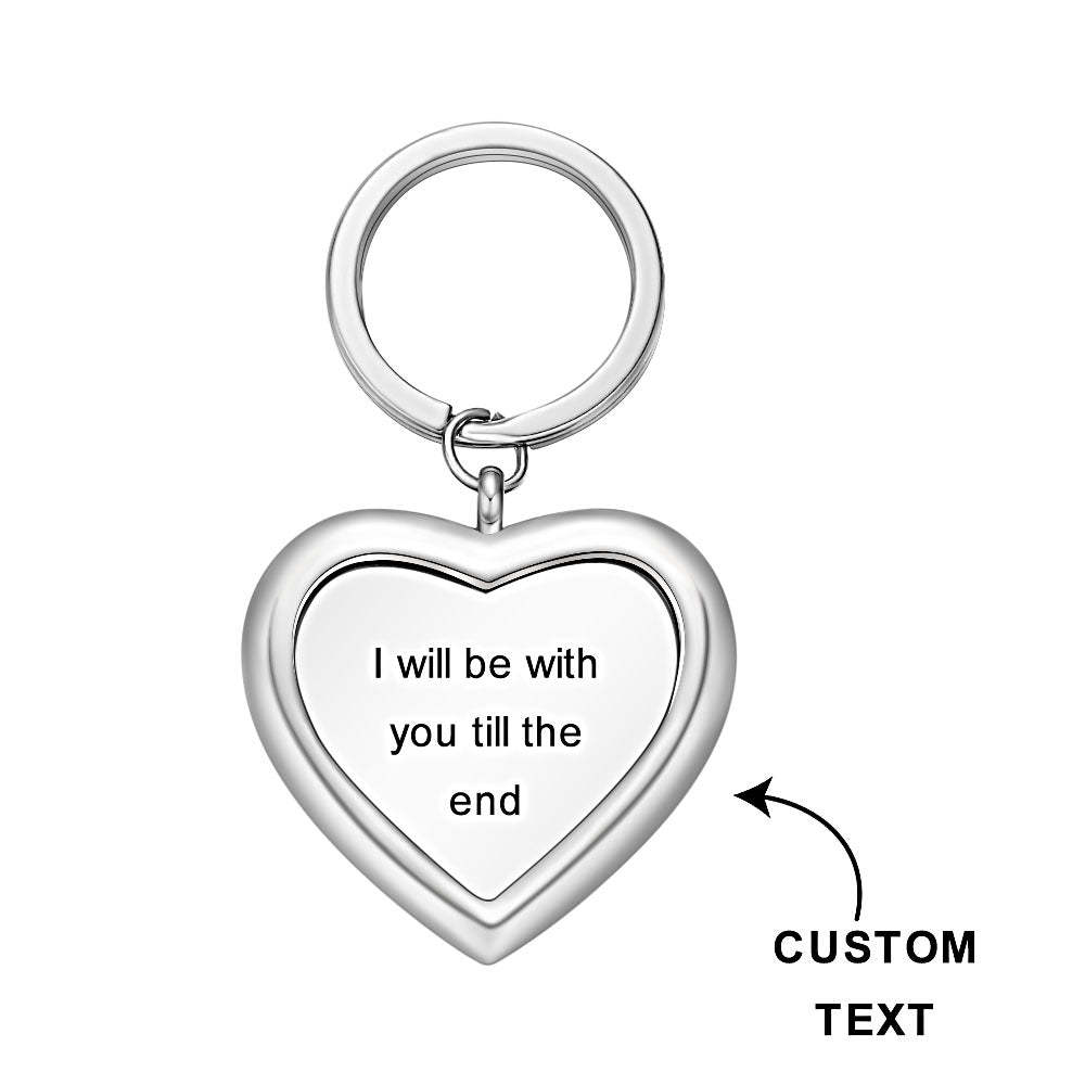 Custom Engraved Heart Keychain Sentimental Keyring Simplicity Keychain Gift for Love - soufeelmy