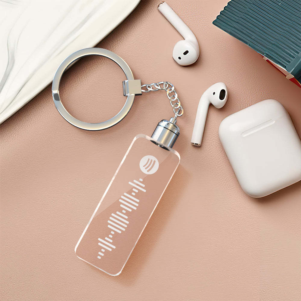 Custom Spotify Code Keychain Personalized Music Song Shiny Keychain Memorial Gifts - soufeelmy